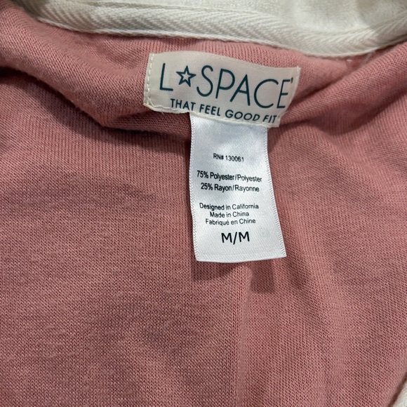 L*Space Soft Pink cream Terry track jacket - Picture 2 of 6